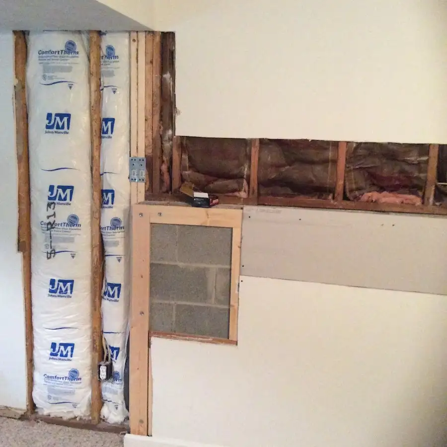 Wall insulation replacement during Structural Drying in Revere